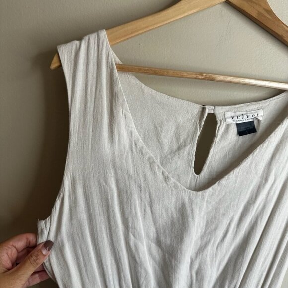 Velvet By Graham & Spencer Dress Womens Sz S Ivory Gauze Pockets Boho Prairie - Picture 3 of 11